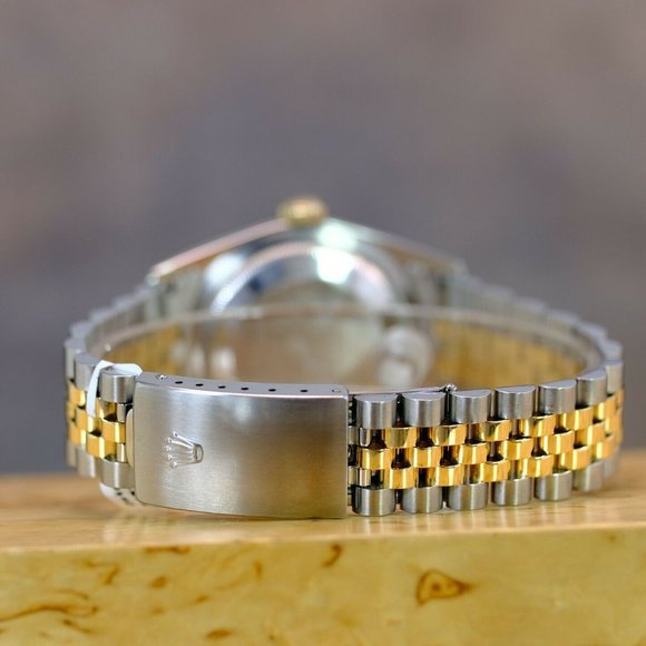 MEN'S ROLEX DATEJUST WHITE ROMAN DIAL 36MM WATCH ORIGINAL BOX & PAPERS 16233 - Picture 8 of 13